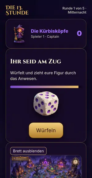 Handy: Das Team ist am Zug und würfelt