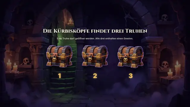 Drei Schatztruhen, das Team wählt eine davon